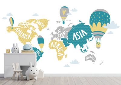 World Map Wall Mural